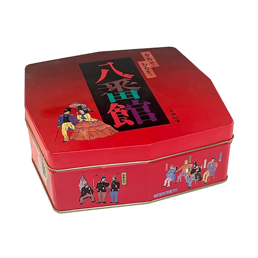 Japanese Red Octagonal Okaki Tin